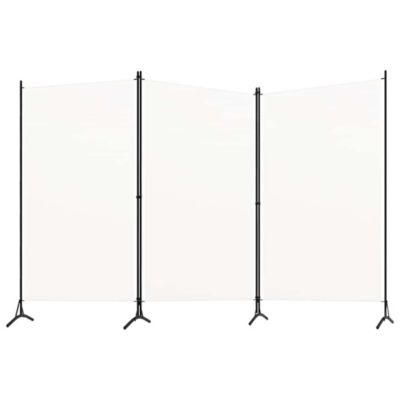 Cloison de séparation 3 panneaux Blanc 260x180 cm Tissu vidaXL