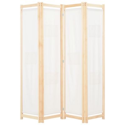 Cloison de séparation 4 panneaux Crème 160x170x4 cm Tissu vidaXL