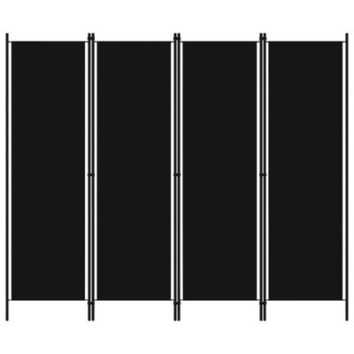 Cloison de séparation 4 panneaux Noir 200x180 cm vidaXL