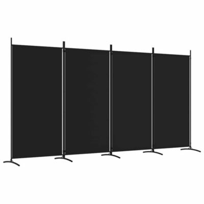 Cloison de séparation 4 panneaux Noir 346x180 cm Tissu vidaXL