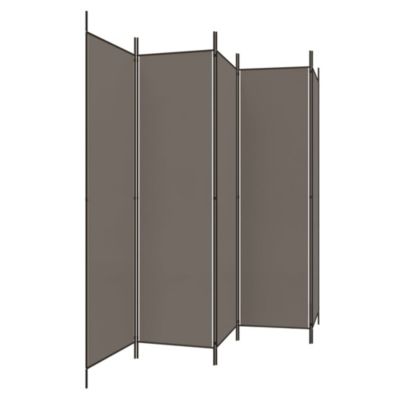 Cloison de séparation 5 panneaux Anthracite 250x200 cm Tissu vidaXL