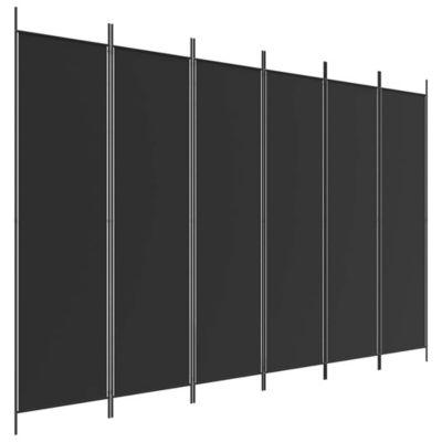 Cloison de séparation 6 panneaux Noir 300x200 cm Tissu vidaXL