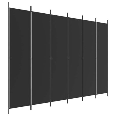Cloison de séparation 6 panneaux Noir 300x220 cm Tissu vidaXL