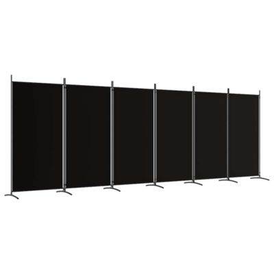 Cloison de séparation 6 panneaux Noir 520x180 cm Tissu vidaXL