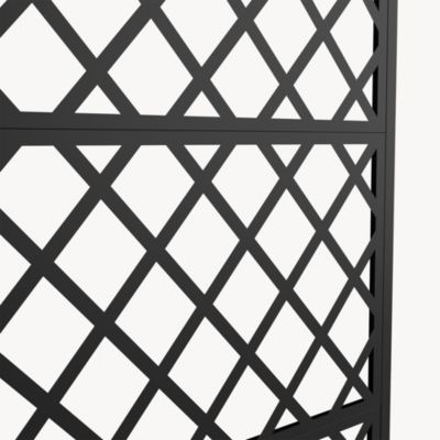 Cloison de séparation avec bac à fleurs Malja acier galvanisé 190 x 82 x 38 cm noir casa.pro