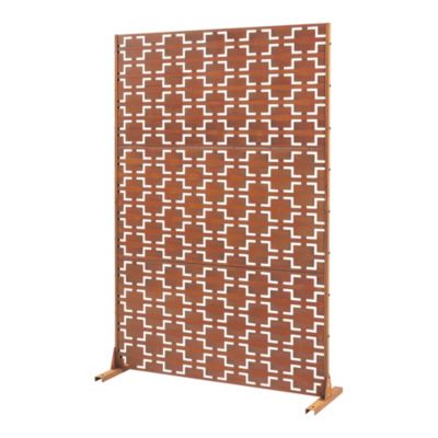 Cloison de séparation Basciano pour extérieur et intérieur acier galvanisé 180 x 120 x 40 cm rouille casa.pro