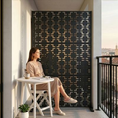Cloison de séparation Basciano pour extérieur et intérieur acier galvanisé 180 x 90 x 40 cm gris anthracite casa.pro