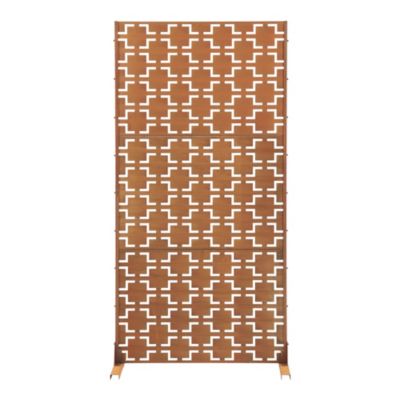 Cloison de séparation Basciano pour extérieur et intérieur acier galvanisé 180 x 90 x 40 cm rouille casa.pro