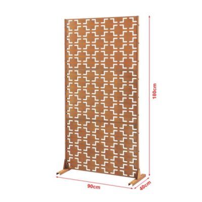 Cloison de séparation Basciano pour extérieur et intérieur acier galvanisé 180 x 90 x 40 cm rouille casa.pro