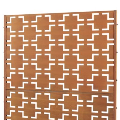 Cloison de séparation Basciano pour extérieur et intérieur acier galvanisé 180 x 90 x 40 cm rouille casa.pro