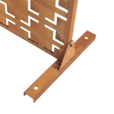 Cloison de séparation Basciano pour extérieur et intérieur acier galvanisé 180 x 90 x 40 cm rouille casa.pro