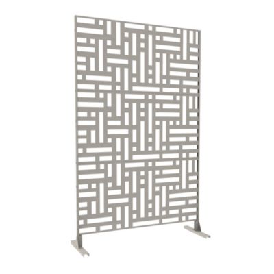 Cloison de séparation Bernalda pour extérieur et intérieur acier galvanisé 180 x 120 x 40 cm beige ail casa.pro