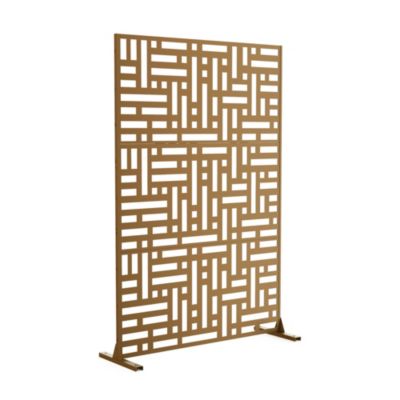 Cloison de séparation Bernalda pour extérieur et intérieur acier galvanisé 180 x 120 x 40 cm marron casa.pro