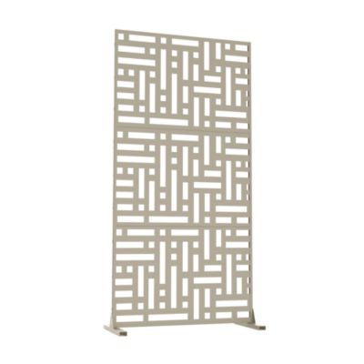 Cloison de séparation Bernalda pour extérieur et intérieur acier galvanisé 180 x 90 x 40 cm beige ail casa.pro