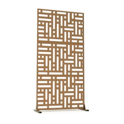 Cloison de séparation Bernalda pour extérieur et intérieur acier galvanisé 180 x 90 x 40 cm marron casa.pro