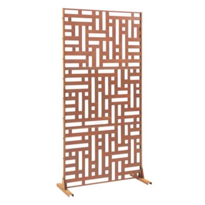 Cloison de séparation Bernalda pour extérieur et intérieur acier galvanisé 180 x 90 x 40 cm rouille casa.pro