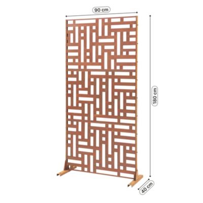 Cloison de séparation Bernalda pour extérieur et intérieur acier galvanisé 180 x 90 x 40 cm rouille casa.pro