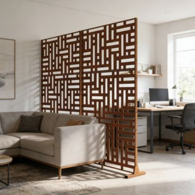 Cloison de séparation Bernalda pour extérieur et intérieur acier galvanisé 180 x 90 x 40 cm rouille casa.pro