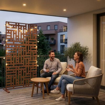 Cloison de séparation Bernalda pour extérieur et intérieur acier galvanisé 180 x 90 x 40 cm rouille casa.pro