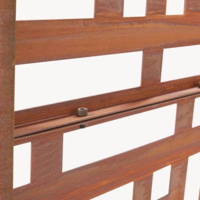 Cloison de séparation Bernalda pour extérieur et intérieur acier galvanisé 180 x 90 x 40 cm rouille casa.pro