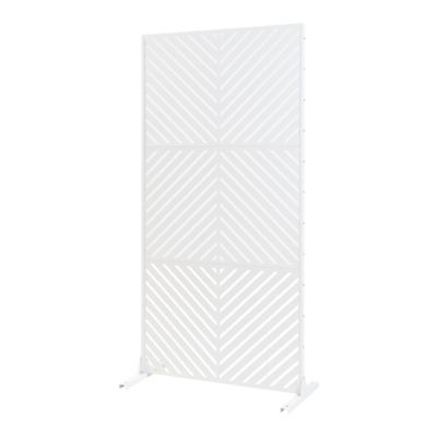 Cloison de séparation Kekan acier 200 x 100 x 50 cm blanc casa.pro