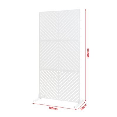 Cloison de séparation Kekan acier 200 x 100 x 50 cm blanc casa.pro