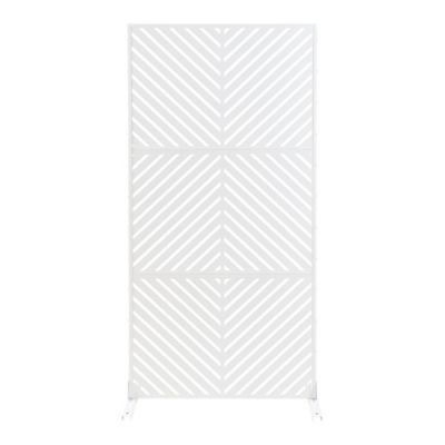 Cloison de séparation Kekan acier 200 x 100 x 50 cm blanc casa.pro