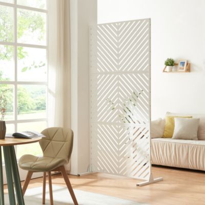 Cloison de séparation Kekan acier 200 x 100 x 50 cm blanc casa.pro