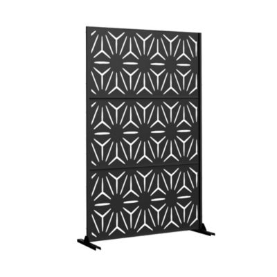 Cloison de séparation Kilsturd acier 180 x 120 x 40 cm noir casa.pro