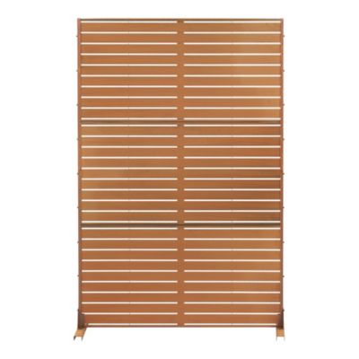 Cloison de séparation Nodepp pour extérieur et intérieur acier corten 180 x 120 x 40 cm rouille casa.pro