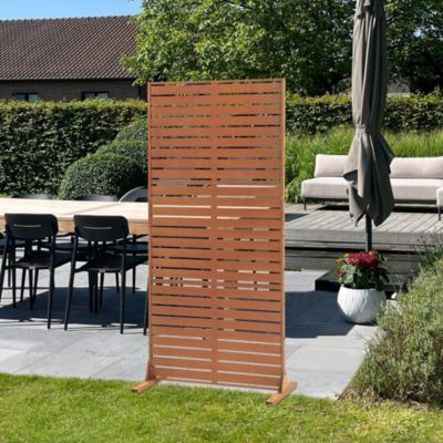 Cloison de séparation Nodepp pour extérieur et intérieur acier corten 180 x 90 x 40 cm rouille casa.pro