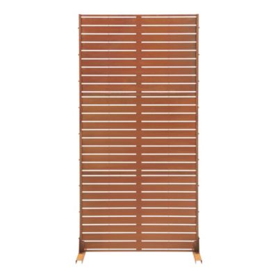 Cloison de séparation Nodepp pour extérieur et intérieur acier corten 180 x 90 x 40 cm rouille casa.pro