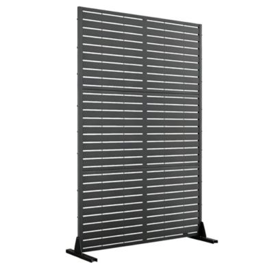 Cloison de séparation Nodepp pour extérieur et intérieur acier galvanisé 180 x 120 x 40 cm gris anthracite casa.pro
