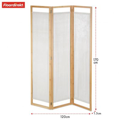 Cloison en bambou Tennessee Séparation de pièce flexible en 3 parties - Floordirekt