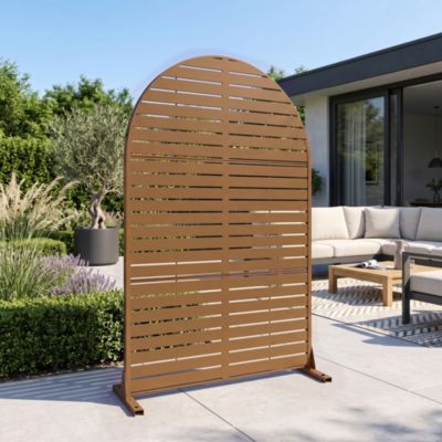 Cloison Nodepp forme arc en acier 180 x 120 x 40 cm marron casa.pro