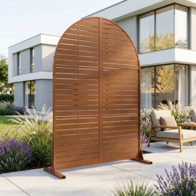 Cloison Nodepp forme arc en acier 180 x 90 x 40 cm marron casa.pro