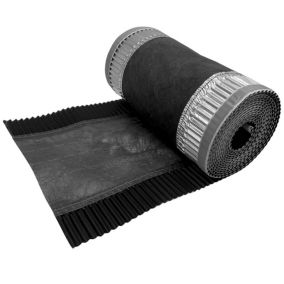Closoir de Faîtage - Noir - 300 mm X 5 ml - Souple ventilé Aluminium et Fibre   - ral 9005