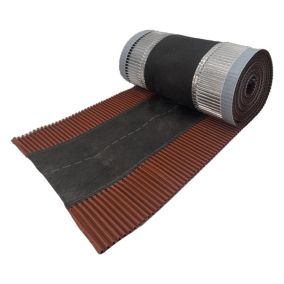 Closoir de Faîtage Rouge - Spécial Grande Tuile  - 390 mm x 5 ml - Souple ventilé Aluminium et Fibre - RAL  8004