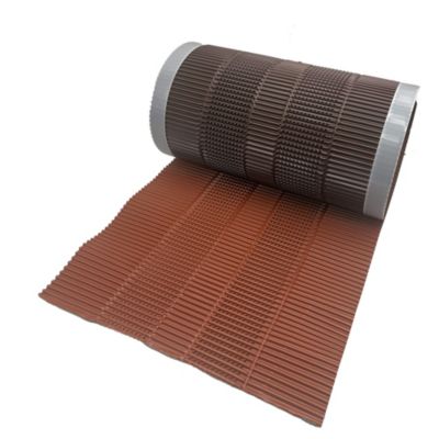 Closoir de faîtage tout aluminium 400 mm X 10 ml ROUGE souple ventilé - Ral 8004