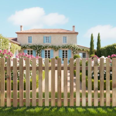 Clôture bois Blooma Fuldda marron 180 x h.100 cm