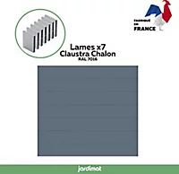 Clôture Jardimat Chalon gris L.174,2 cm, 7 lames