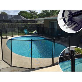 Cloture piscine filet démontable SECURIPOOL by Aqualux Noire 6m fixations 16mm