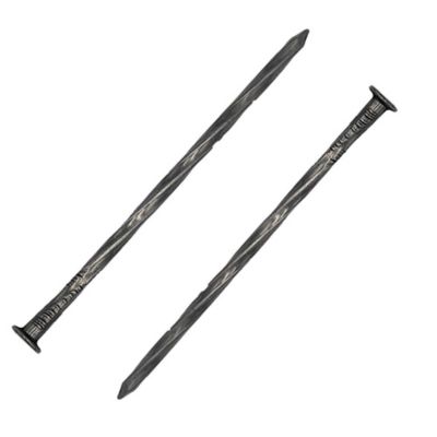 Clou  Pointes  Tête plate acier torsadées d 3.7 x L 90 mm  Boite de 5 kg