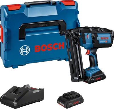 Cloueur bois 18V GNH 18V-64 M Professional mode rafale + 2 batteries ProCORE 4 Ah + chargeur + coffret L-BOXX - BOSCH - 0601481003