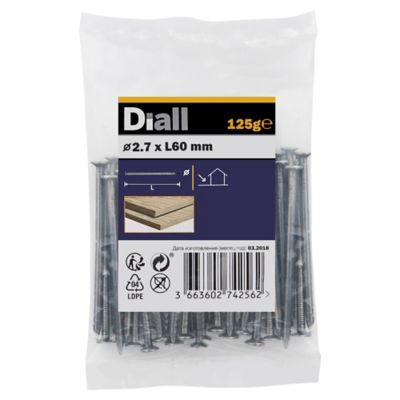 Clous à tête plate en acier galvanisé 2,7x60 - 125g