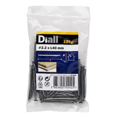 Clous à tête plate en acier galvanisés 2,2x40 - 125g