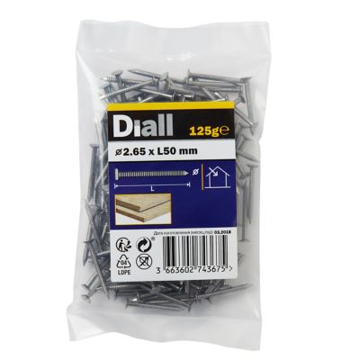 Clous à tige annelée 2,65x50 mm - sachet de 125g Diall