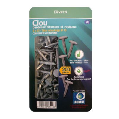 Clous par 200 pour ardoise à tête plate extra large