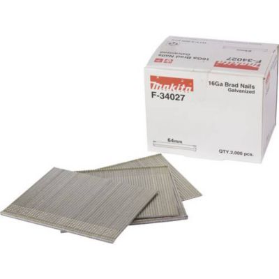 Clous à tête de poussière galvanisés 16 GA, longueur 64 mm, pack 1 pc(s) référence F-34027