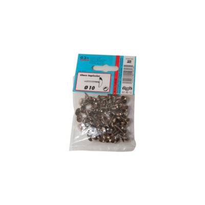 Clous tapissier VYNEX nickelés 10 mm lot de 63 pièces